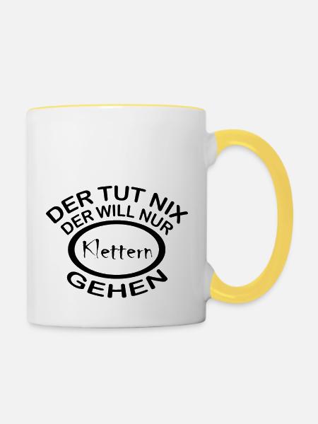 climbing - Tasse zweifarbig - Weiß/Gelb