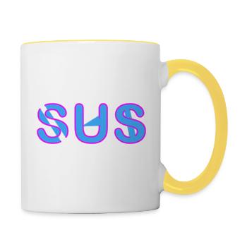 Sus - Parole jeunesse - Mug contrasté - blanc/jaune - Droite