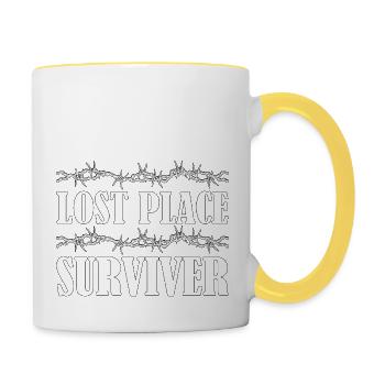 Lost Place Urbexer Cadeau Urbain - Mug contrasté - blanc/jaune - Droite