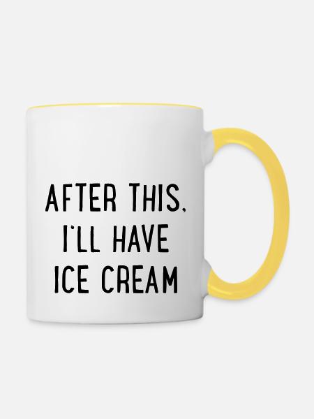Eis - Tasse zweifarbig - Weiß/Gelb