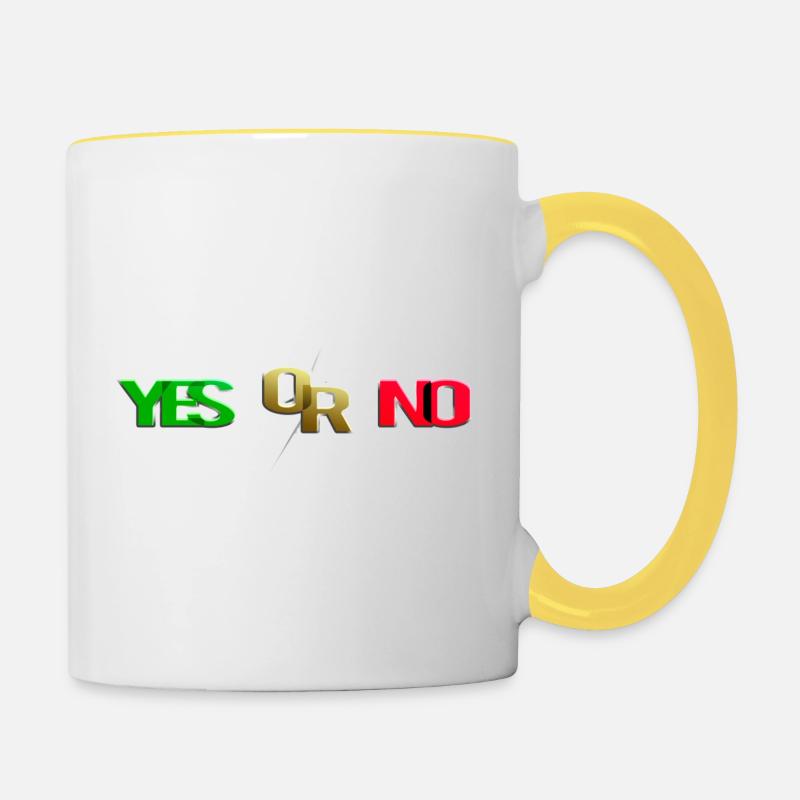 Yes Or No (versus) - Contrasting Mug - white/yellow