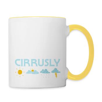 I Take Weather Cirrusly Meteorologist Meteorology - Contrasting Mug - white/yellow - Right