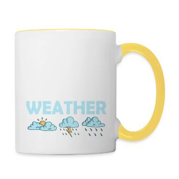 Croyez-moi, je connais mon météorologue météorologue Météorol - Mug contrasté - blanc/jaune - Droite