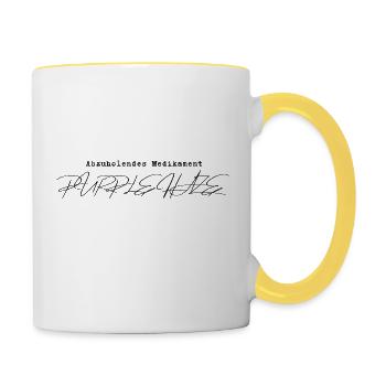 Abzuholendes Medikament: Purple H - Tasse zweifarbig - Weiß/Gelb - Rechts