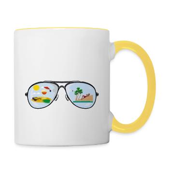 Drôle de recherche de mon shaker de sel perdu depuis longtemps - Mug contrasté - blanc/jaune - Droite