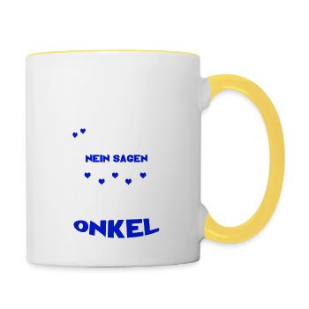 ich muss nicht nein sagen ich bin der onkel - Tasse zweifarbig - Weiß/Gelb - Rechts
