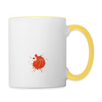 Portland basketball - Contrasting Mug - white/yellow - Right
