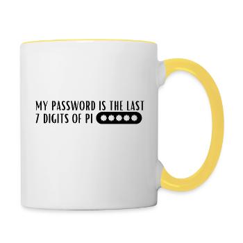 My Password Is The Last 7 Digits Of Pi - Contrasting Mug - white/yellow - Right