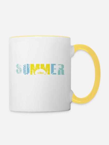 SOMMERSTIMMUNG - Tasse zweifarbig - Weiß/Gelb