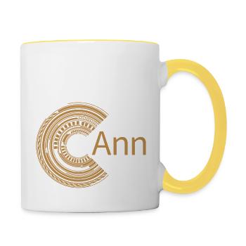 Für Ann - Tasse zweifarbig - Weiß/Gelb - Rechts