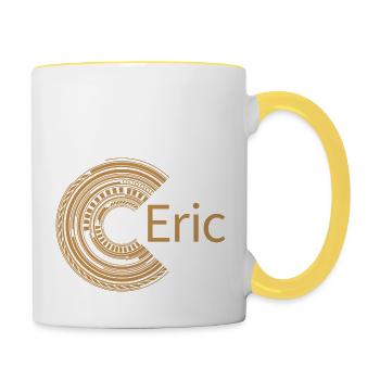Für Eric - Tasse zweifarbig - Weiß/Gelb - Rechts
