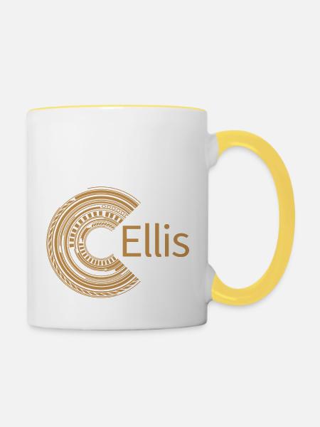 Für Ellis - Tasse zweifarbig - Weiß/Gelb