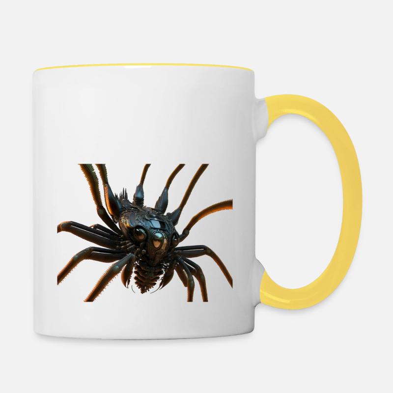 Robot Spider - Contrasting Mug - white/yellow