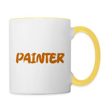 Je suis un peintre, pas un magicien - Mug contrasté - blanc/jaune - Droite