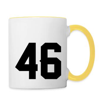 46 - Tasse zweifarbig - Weiß/Gelb - Rechts