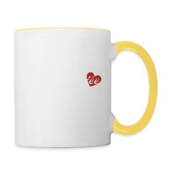 La mariée - Mug contrasté - blanc/jaune - Droite