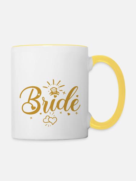 Bride - Tasse zweifarbig - Weiß/Gelb