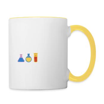 La chimie, c’est comme la cuisine - Mug contrasté - blanc/jaune - Droite