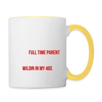 Party Making Parents Parenting Dating English - Contrasting Mug - white/yellow - Right