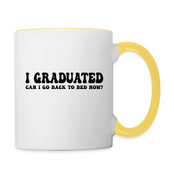 I Graduated Can I Go Back To Bed Now 2023 2024 - Contrasting Mug - white/yellow - Right