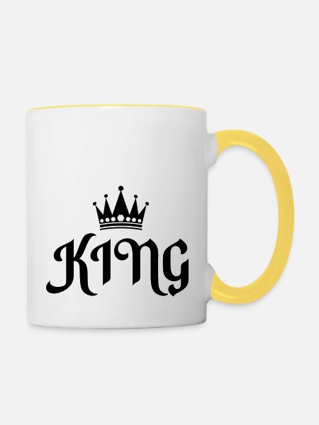king 01 - Tasse zweifarbig - Weiß/Gelb