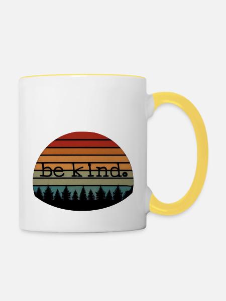 freundlich sein - Tasse zweifarbig - Weiß/Gelb