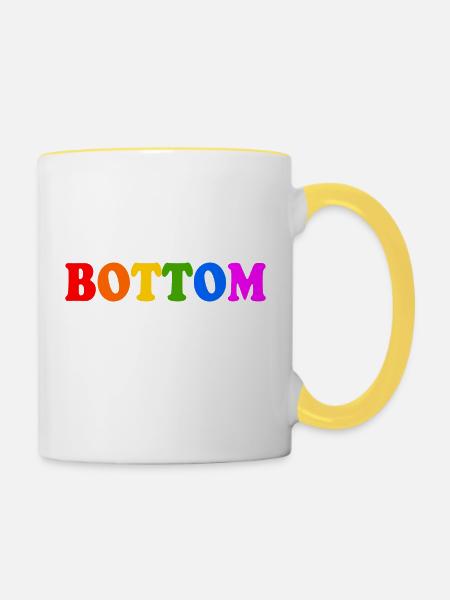 Bottom - Tasse zweifarbig - Weiß/Gelb