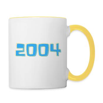 2004 in blue and yellow - Contrasting Mug - white/yellow - Right
