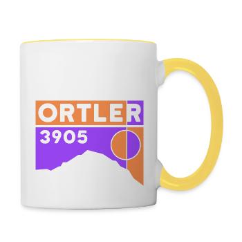 Ortler ascent, hike, ski tour, Solda, Italy - Contrasting Mug - white/yellow - Right