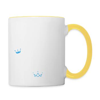 Promu grand frère en avril - annonce grossesse - Mug contrasté - blanc/jaune - Droite