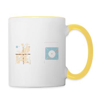 Die Zukunft ist digital Umarmen Sie das Upgrade - Tasse zweifarbig - Weiß/Gelb - Rechts