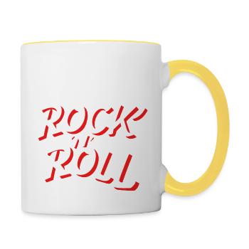 Rock 'n' roll - Mug contrasté - blanc/jaune - Droite