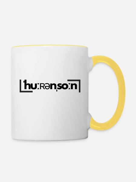 ˈhuːʀənˌsoːn - Tasse zweifarbig - Weiß/Gelb