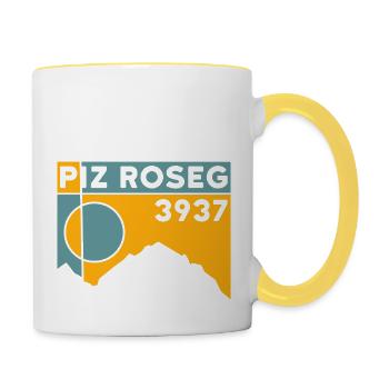 Piz Roseg Trail Running Bernina Hochtour Ski Tour - Mug contrasté - blanc/jaune - Droite