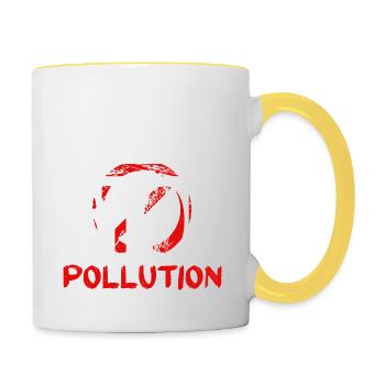 Stopper la pollution - Mug contrasté - blanc/jaune - Droite