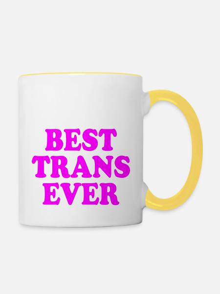 Best trans ever - Tasse zweifarbig - Weiß/Gelb