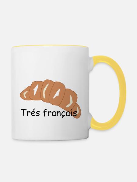 Tres francais - Tasse zweifarbig - Weiß/Gelb