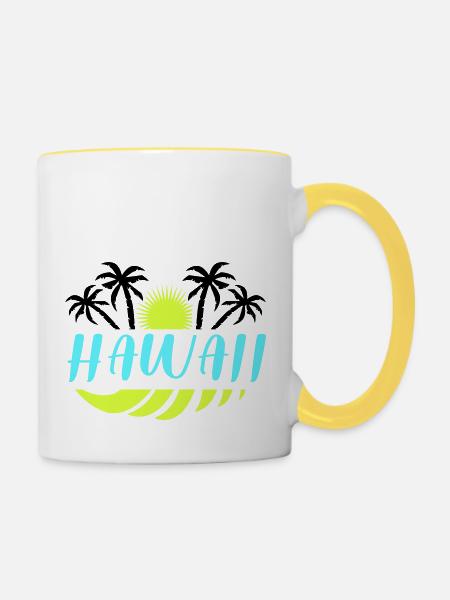 hawaii - Tasse zweifarbig - Weiß/Gelb