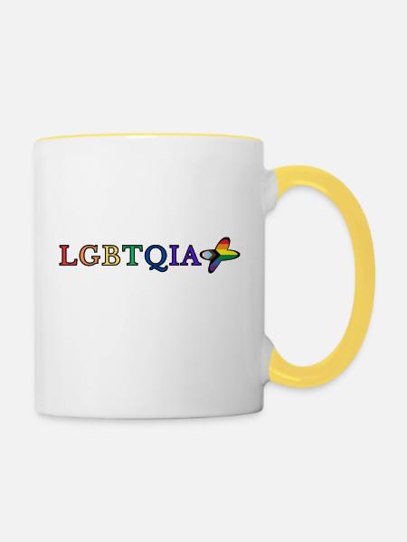 LGBTQIA+ - Tasse zweifarbig - Weiß/Gelb