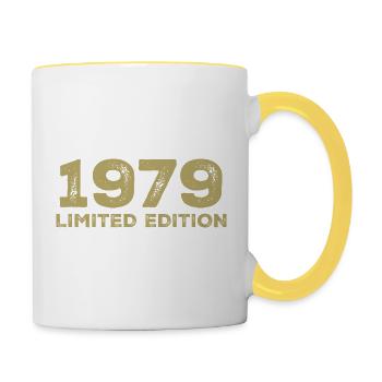 Birthday Gift Born In 1979 Vintage 1979 - Contrasting Mug - white/yellow - Right