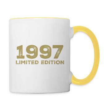 Cadeau D'anniversaire Nées En 1997 Vintage 1997 - Mug contrasté - blanc/jaune - Droite