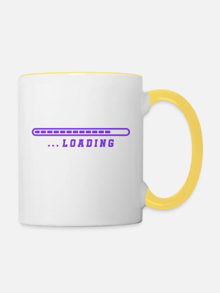 loading - Tasse zweifarbig - Weiß/Gelb