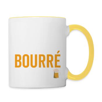 Soon drunk please wait funny aperitif - Contrasting Mug - white/yellow - Right