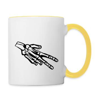 Biker Gruss Ride Safe - Contrasting Mug - white/yellow - Right