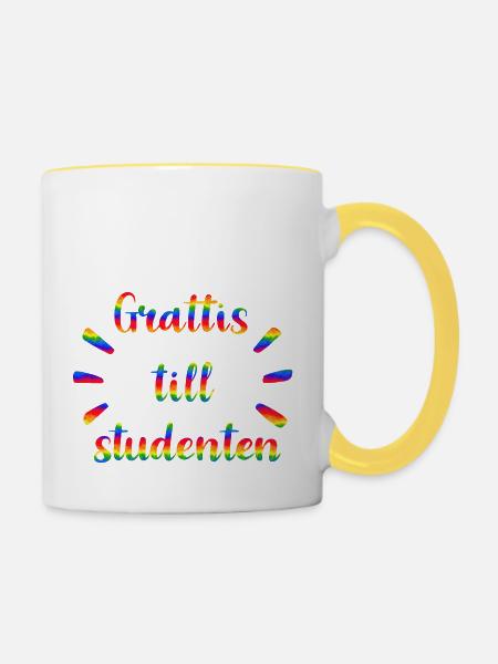 Abschlussfeier 2024 Abiturfeier - Tasse zweifarbig - Weiß/Gelb
