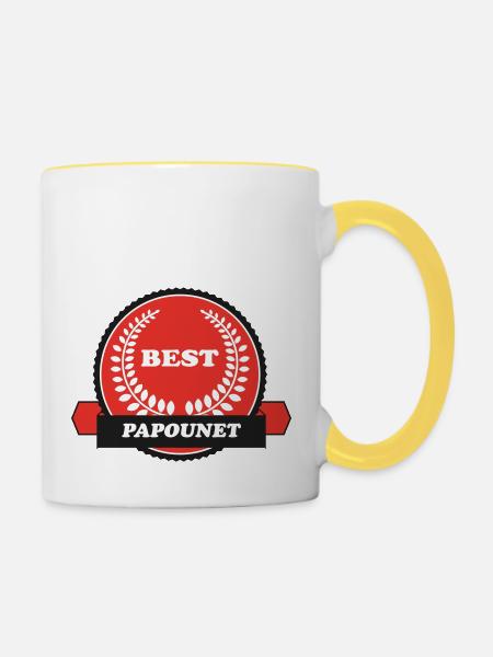 PAPA VATI DAD - Tasse zweifarbig - Weiß/Gelb