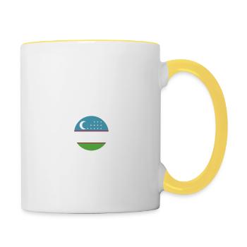 ich liebe Usbekistan, Eleganz Stil Design T-Shirt - Tasse zweifarbig - Weiß/Gelb - Rechts