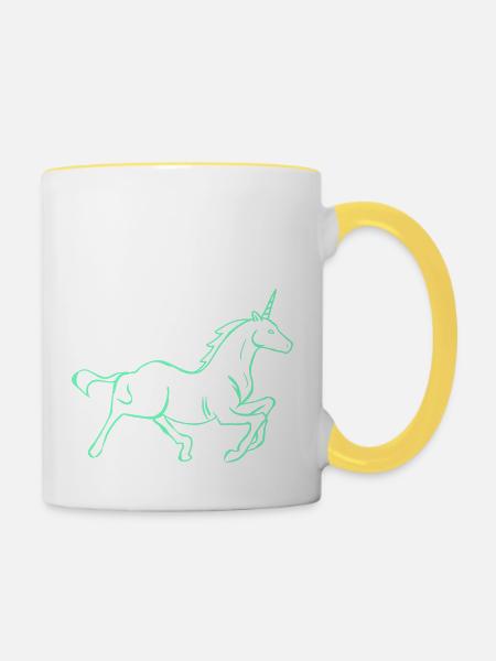 unicorn 1 - Tasse zweifarbig - Weiß/Gelb