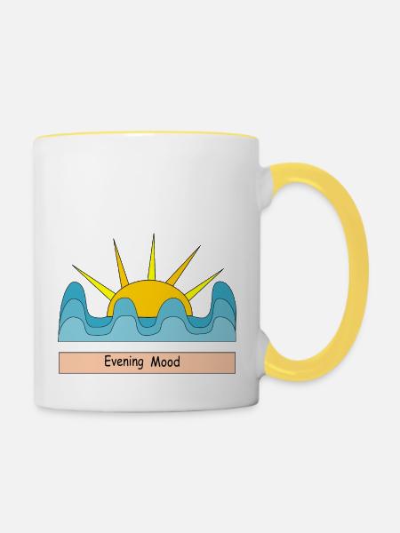 Evening Mood - Tasse zweifarbig - Weiß/Gelb