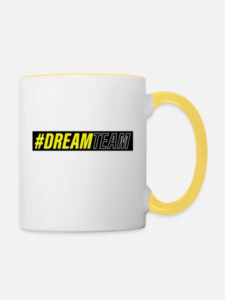 dream team - Tasse zweifarbig - Weiß/Gelb